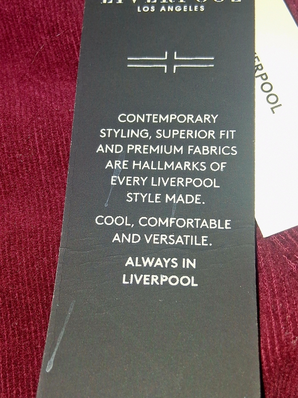 Liverpool Jeans Company Wide-Leg Corduroy Jeans in Deep Wine - Picture 5 of 10